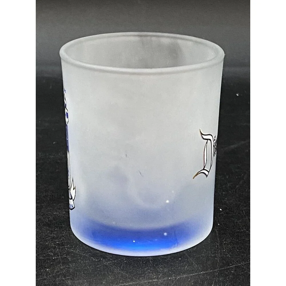 Disney The Magic Kingdom Frosted Shot Glass Frontier Tomorrow Land Older Logo